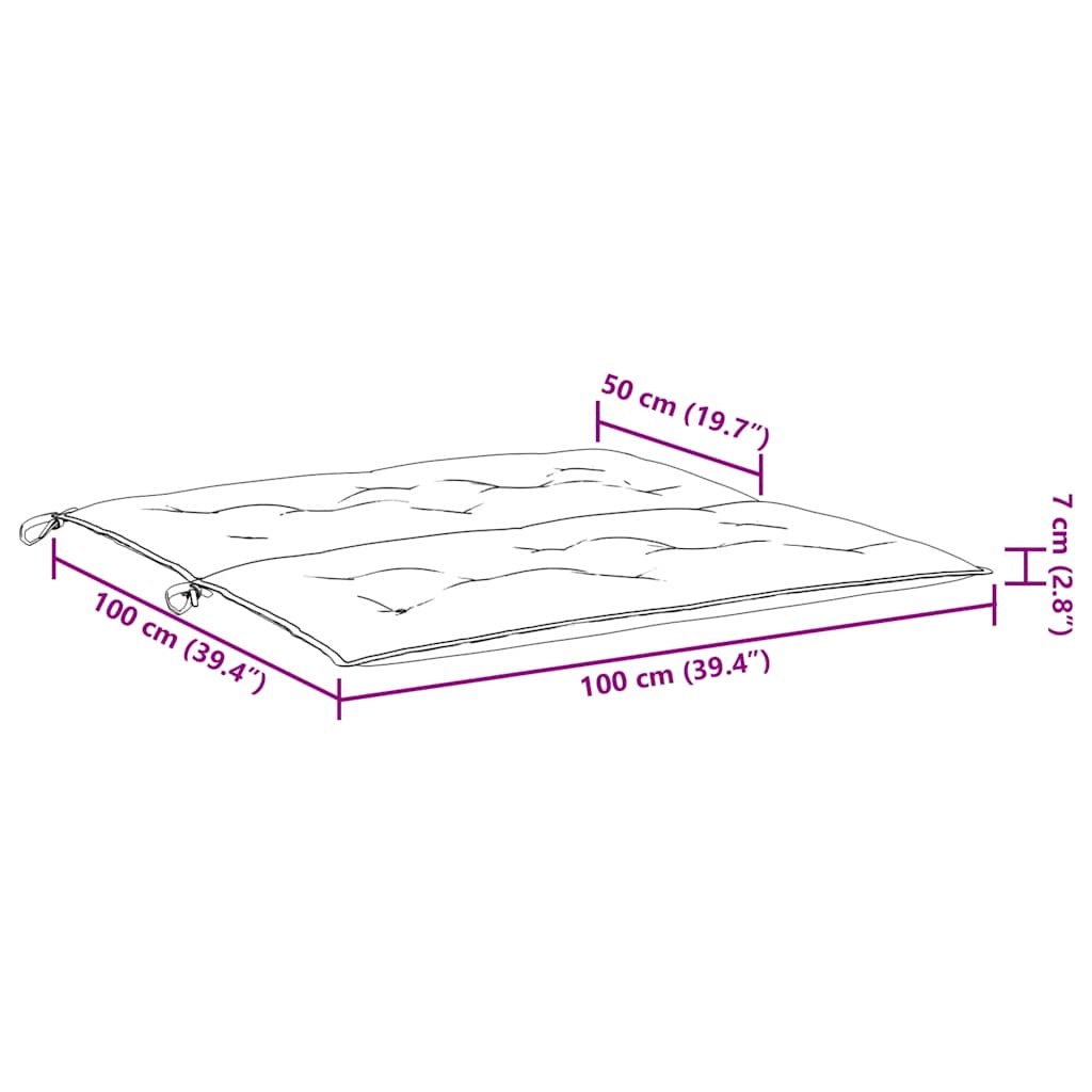 Gartenbank-Auflage Anthrazit 100x(50+50)x7 cm Oxford-Gewebe – Bild 9