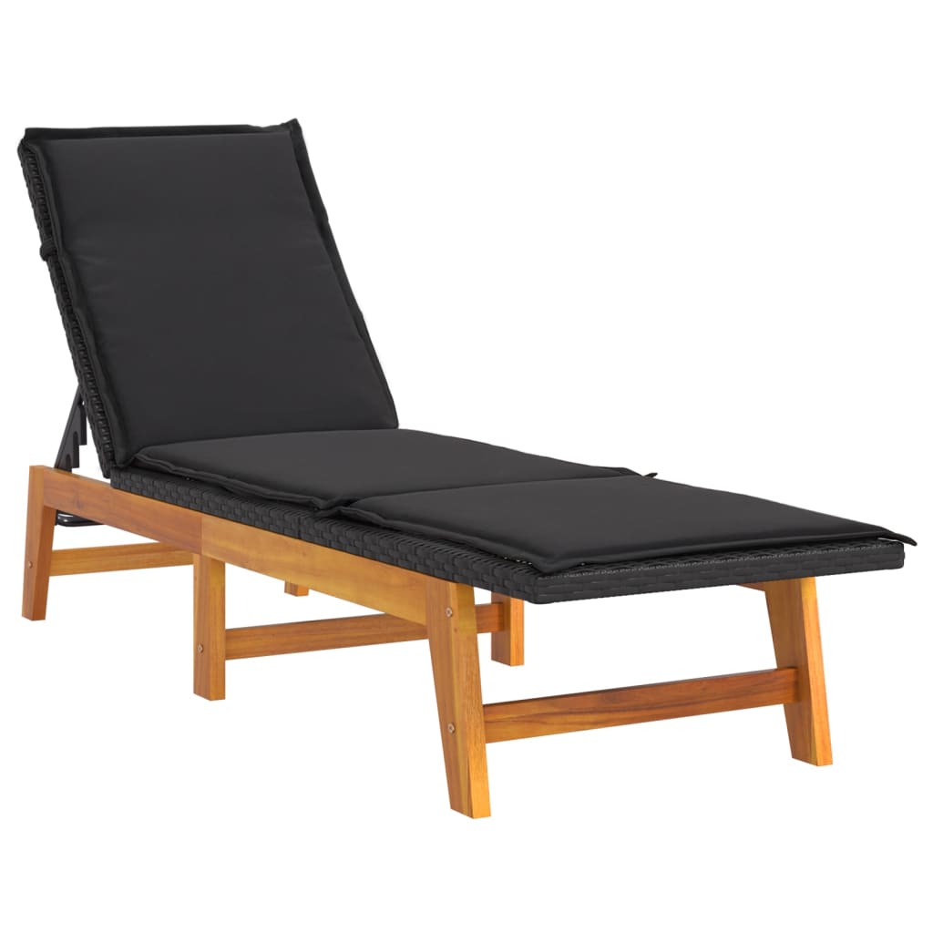 3-tlg. Garten-Lounge-Set Poly Rattan & Massivholz Akazie – Bild 5
