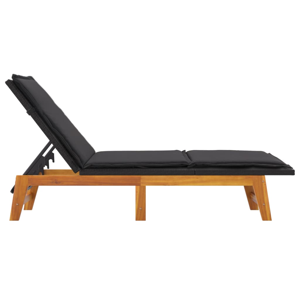 3-tlg. Garten-Lounge-Set Poly Rattan & Massivholz Akazie – Bild 6