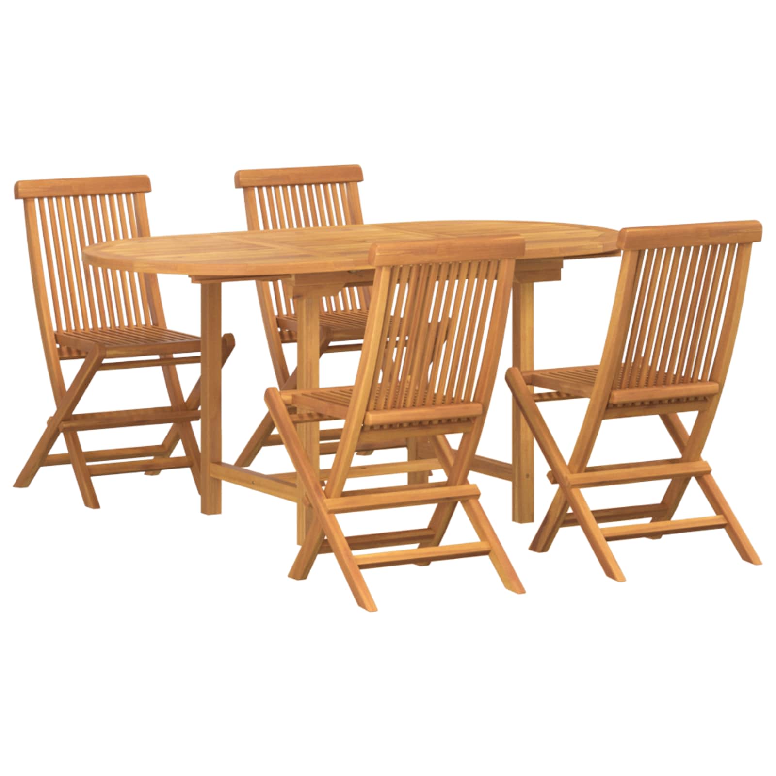 Garten Essgruppe 5 pcs Braun Massivholz Teak – Bild 2