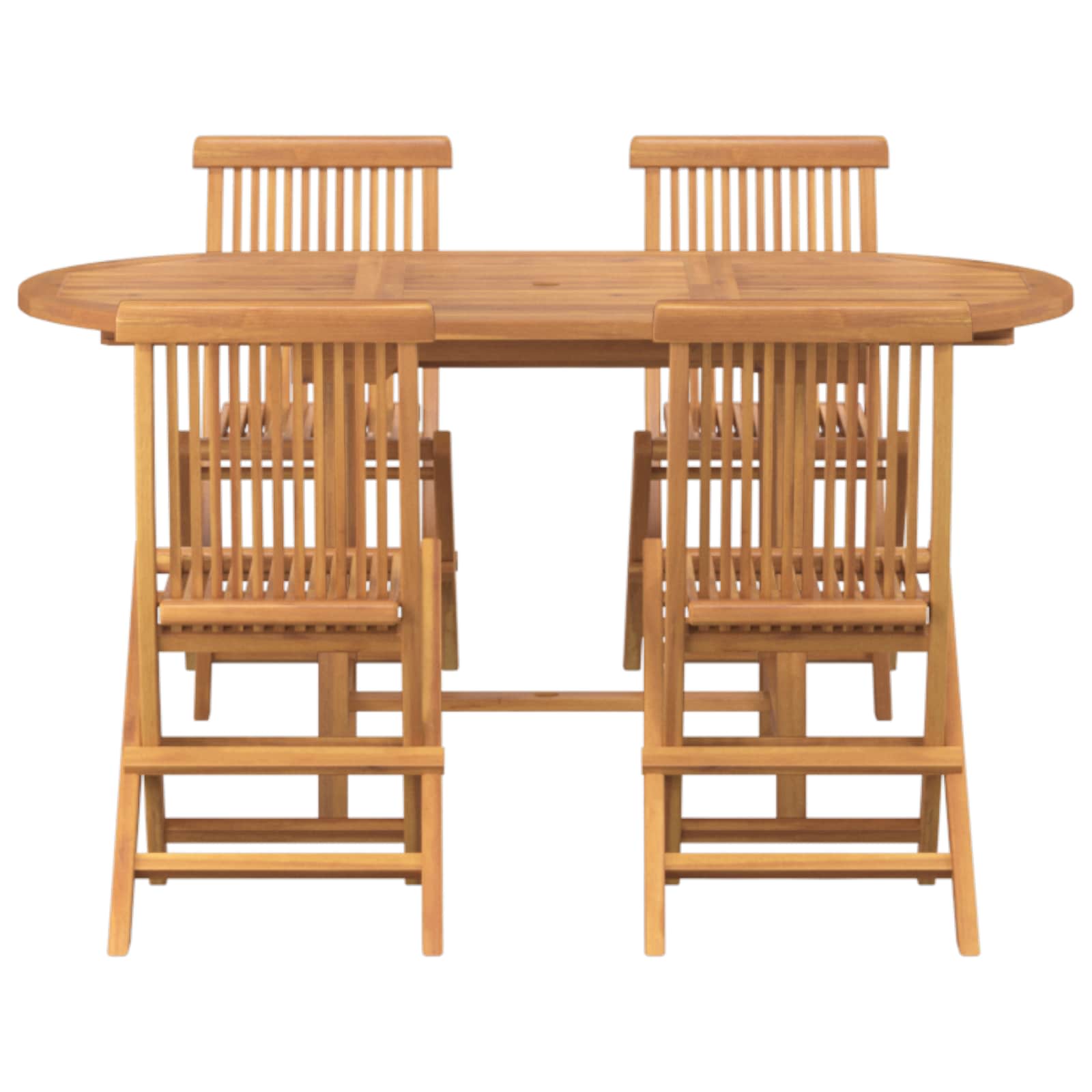 Garten Essgruppe 5 pcs Braun Massivholz Teak – Bild 8