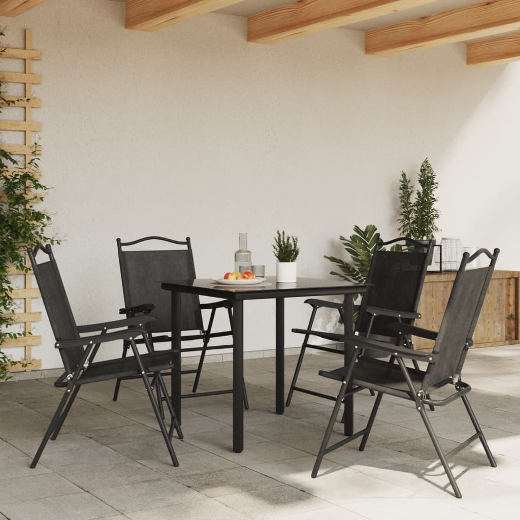 Klappbare Gartenstühle 4 Stk. Graumeliert Stahl und Textilene – Bild 3