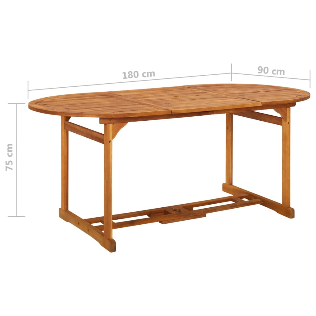Garten-Esstisch 180x90x75 cm Massivholz Akazie – Bild 6