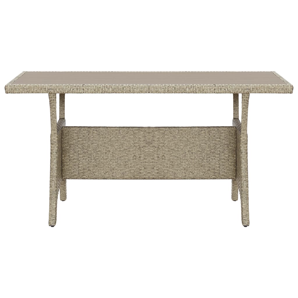 Gartentisch Grau 120x70x66 cm Poly Rattan – Bild 2