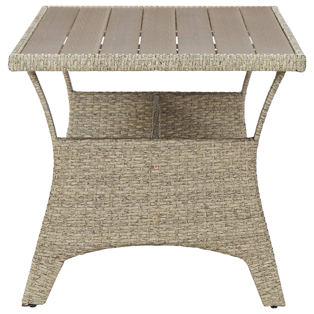 Gartentisch Grau 120x70x66 cm Poly Rattan – Bild 3