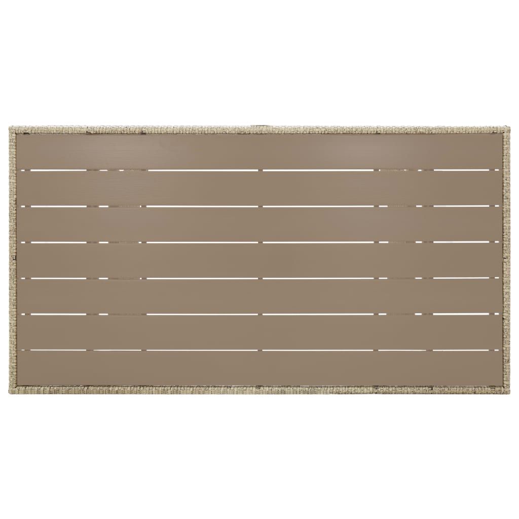 Gartentisch Grau 120x70x66 cm Poly Rattan – Bild 4