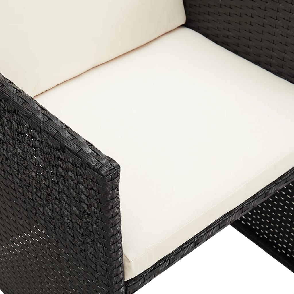 Gartenstühle 4 Stk. Poly Rattan Schwarz – Bild 10