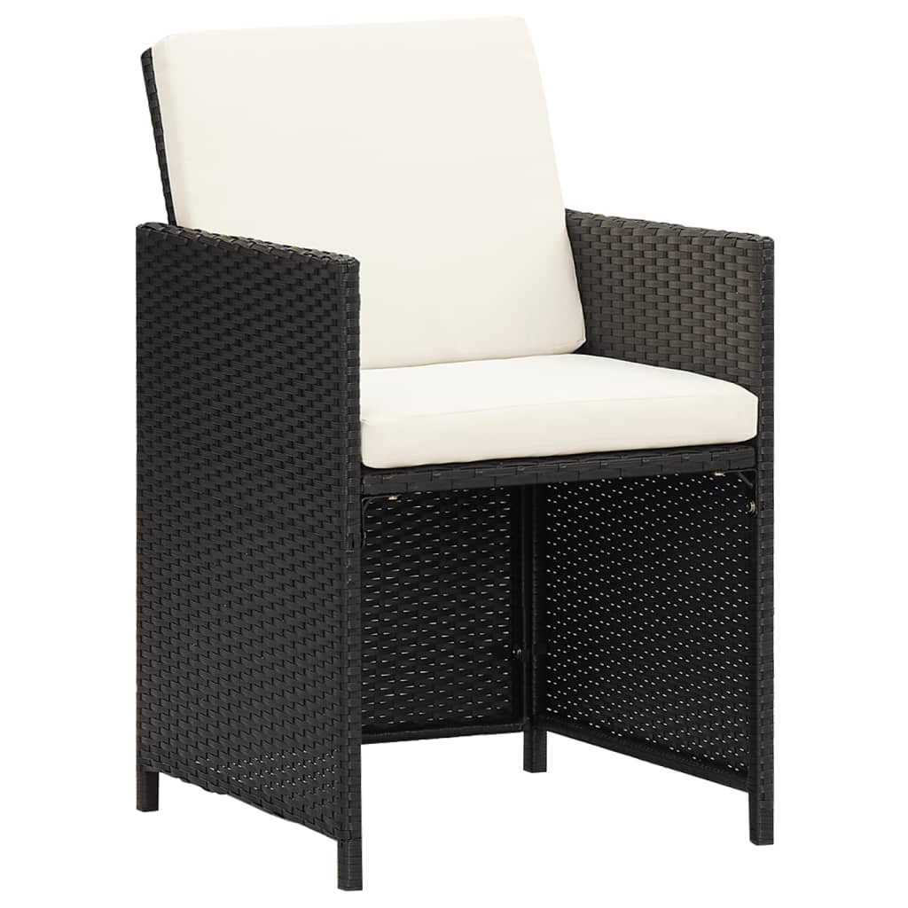 Gartenstühle 4 Stk. Poly Rattan Schwarz – Bild 2