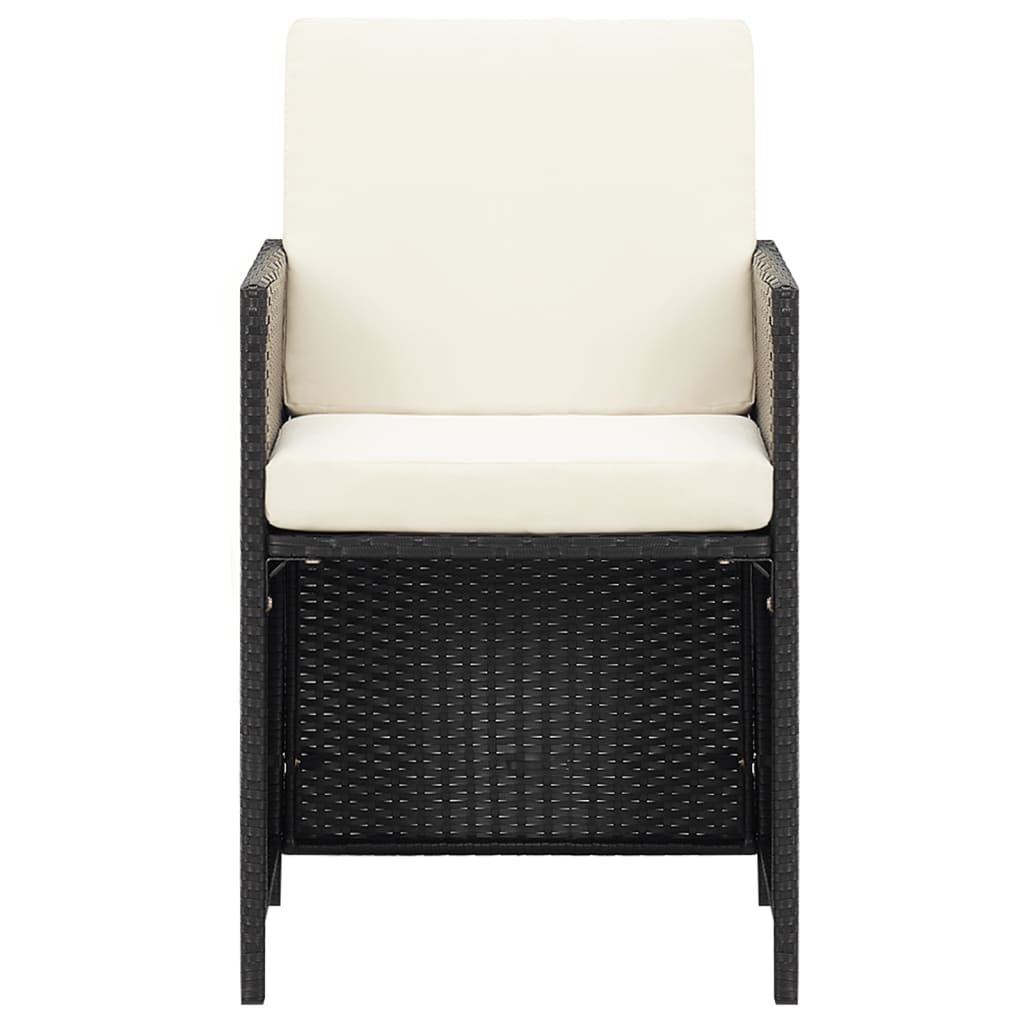Gartenstühle 4 Stk. Poly Rattan Schwarz – Bild 3