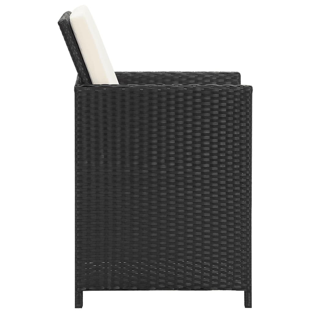Gartenstühle 4 Stk. Poly Rattan Schwarz – Bild 4