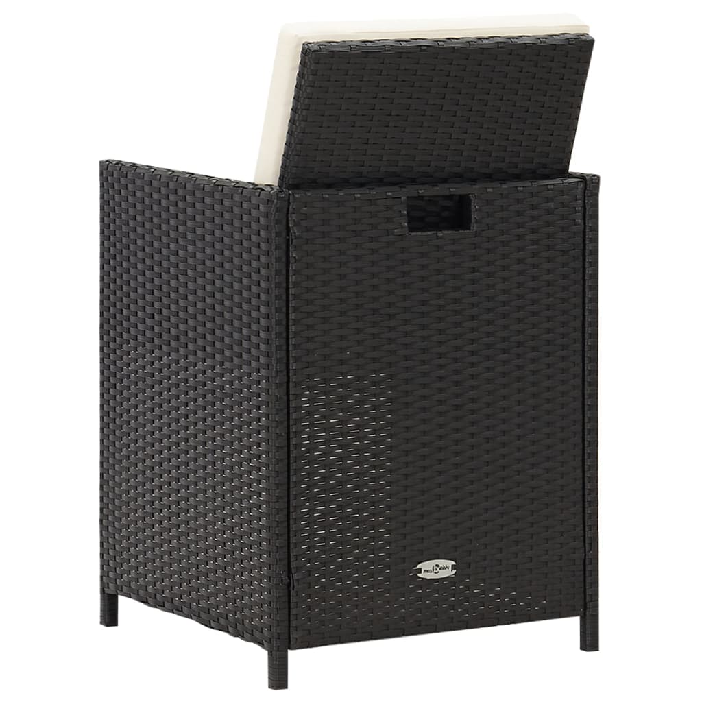Gartenstühle 4 Stk. Poly Rattan Schwarz – Bild 5