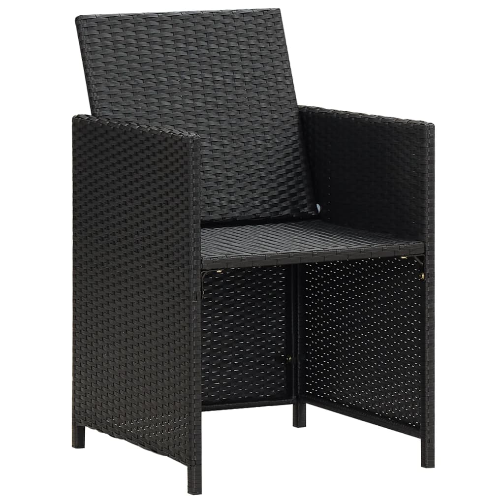 Gartenstühle 4 Stk. Poly Rattan Schwarz – Bild 6