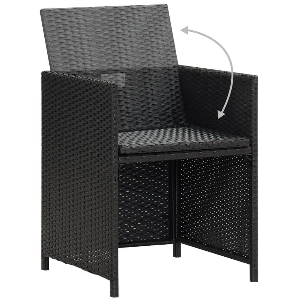 Gartenstühle 4 Stk. Poly Rattan Schwarz – Bild 7