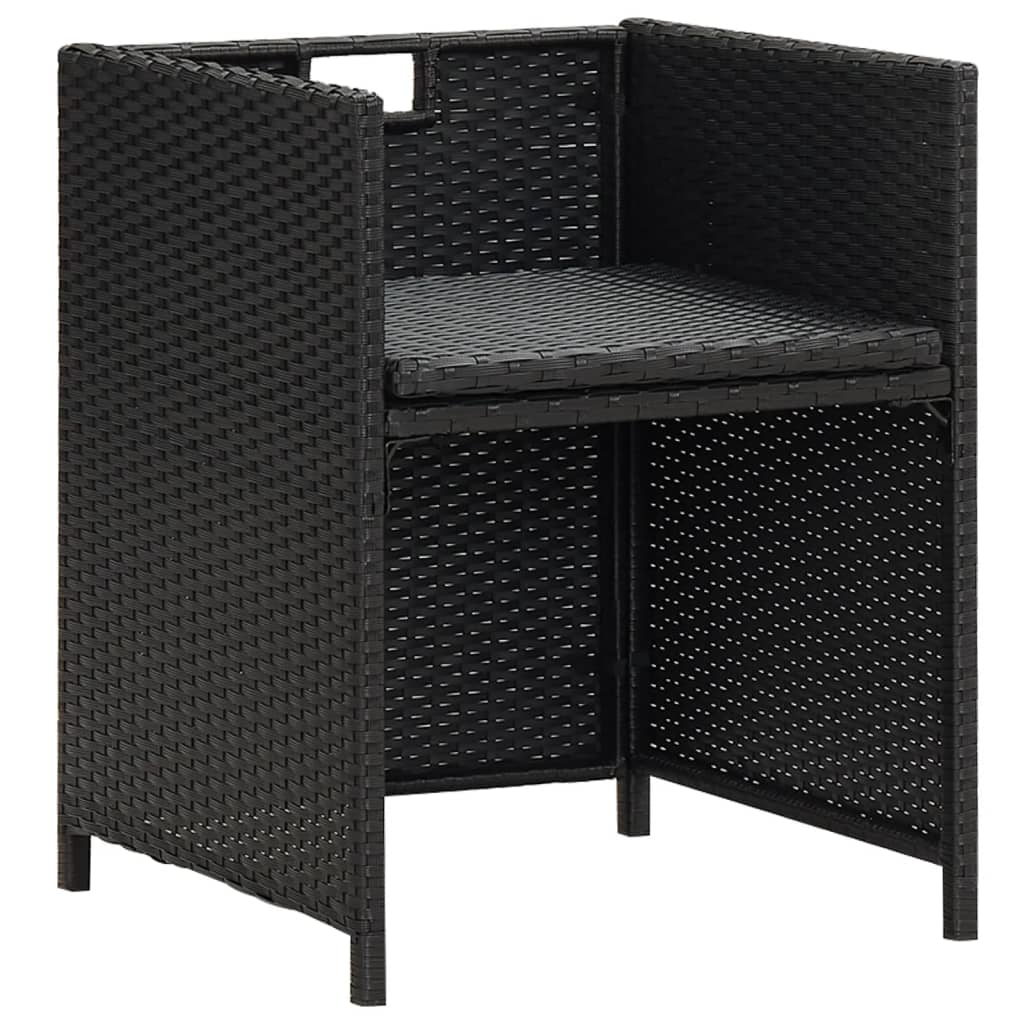 Gartenstühle 4 Stk. Poly Rattan Schwarz – Bild 8