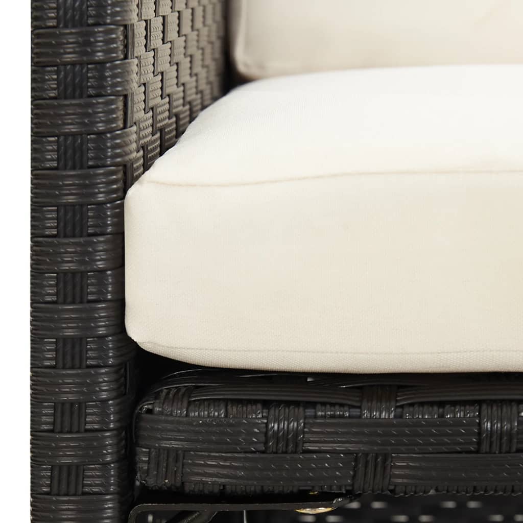 Gartenstühle 4 Stk. Poly Rattan Schwarz – Bild 9