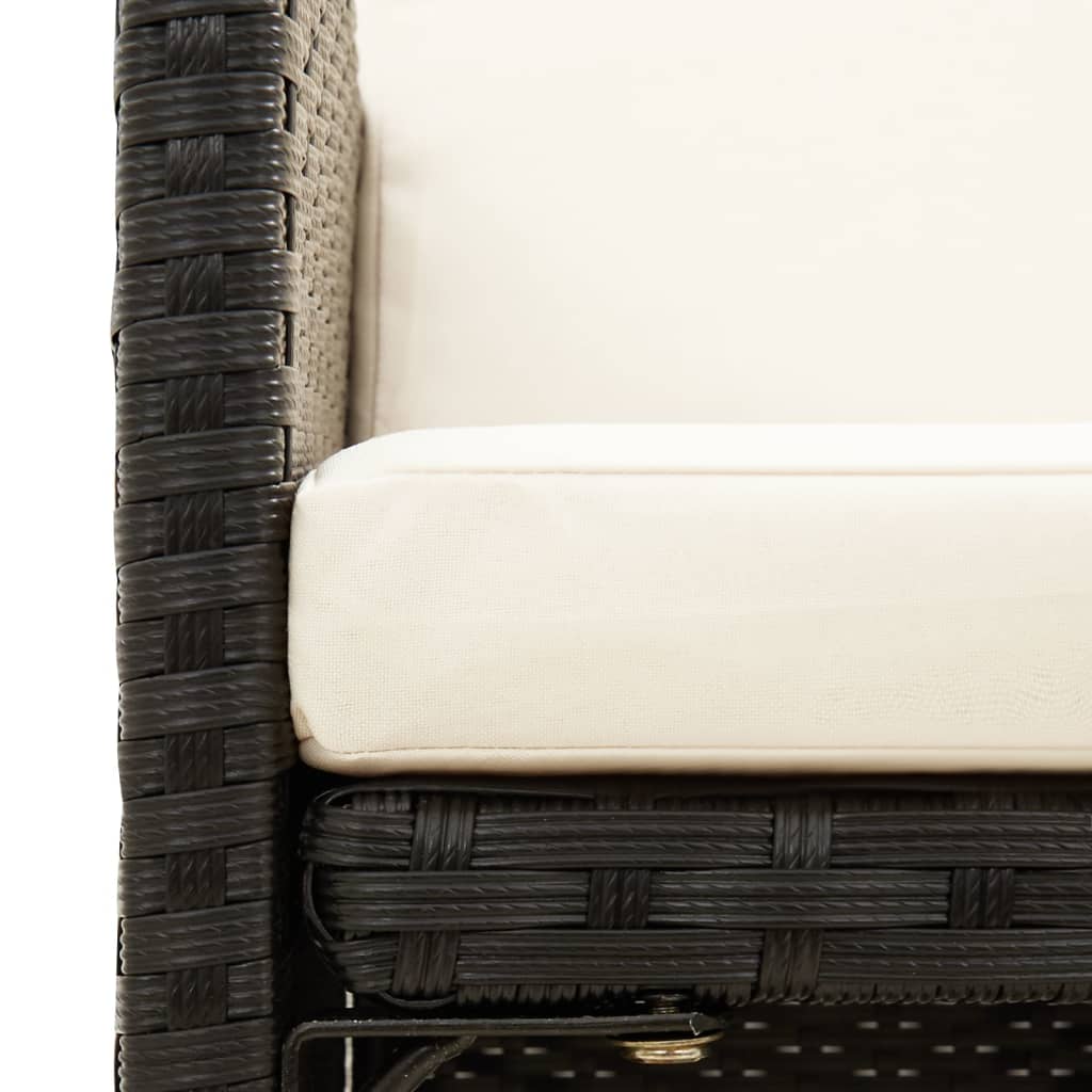 4-tlg. Gartenstuhl und Hocker Set Poly Rattan Schwarz – Bild 13