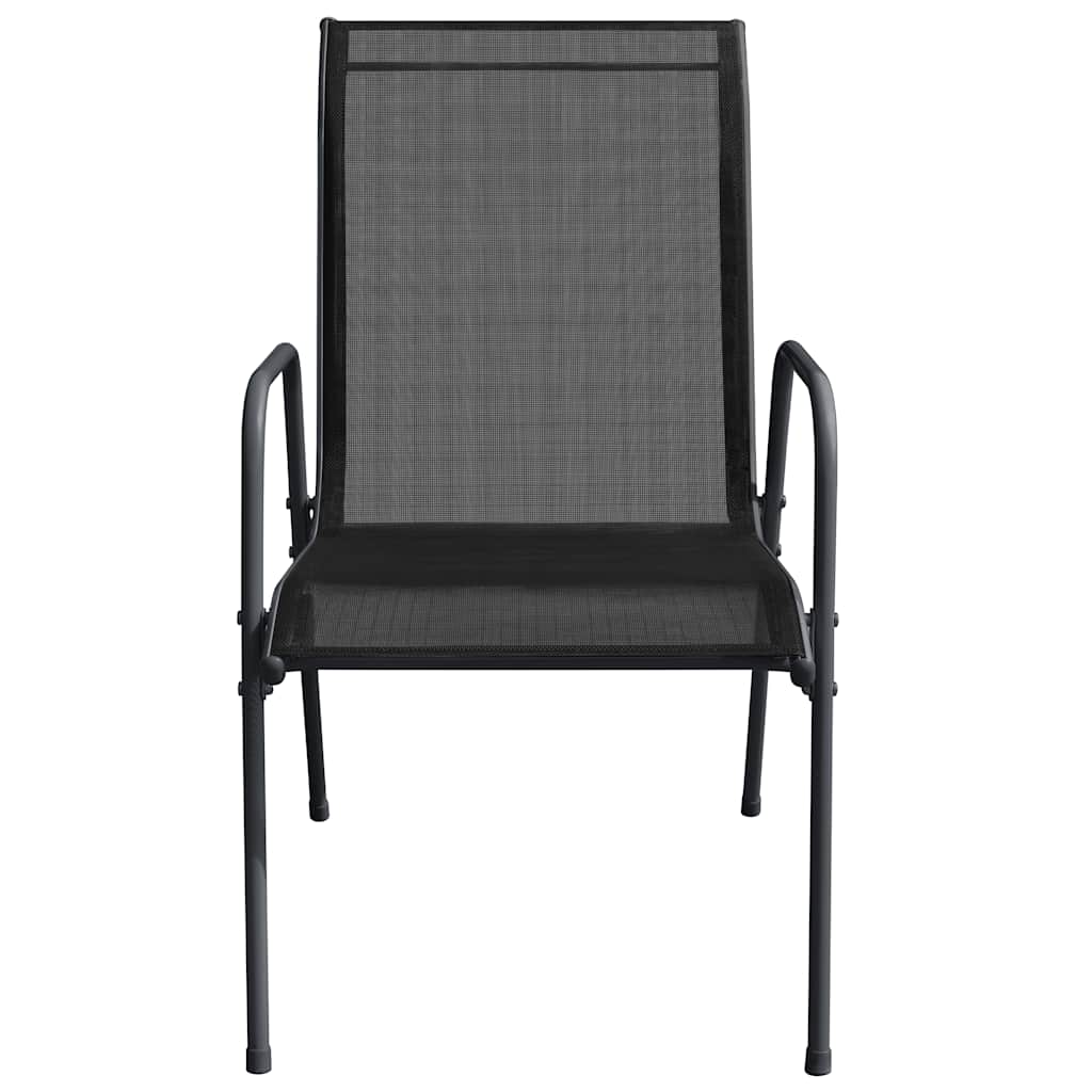 Gartenstühle 2 Stk. Stahl und Textilene Schwarz – Bild 4