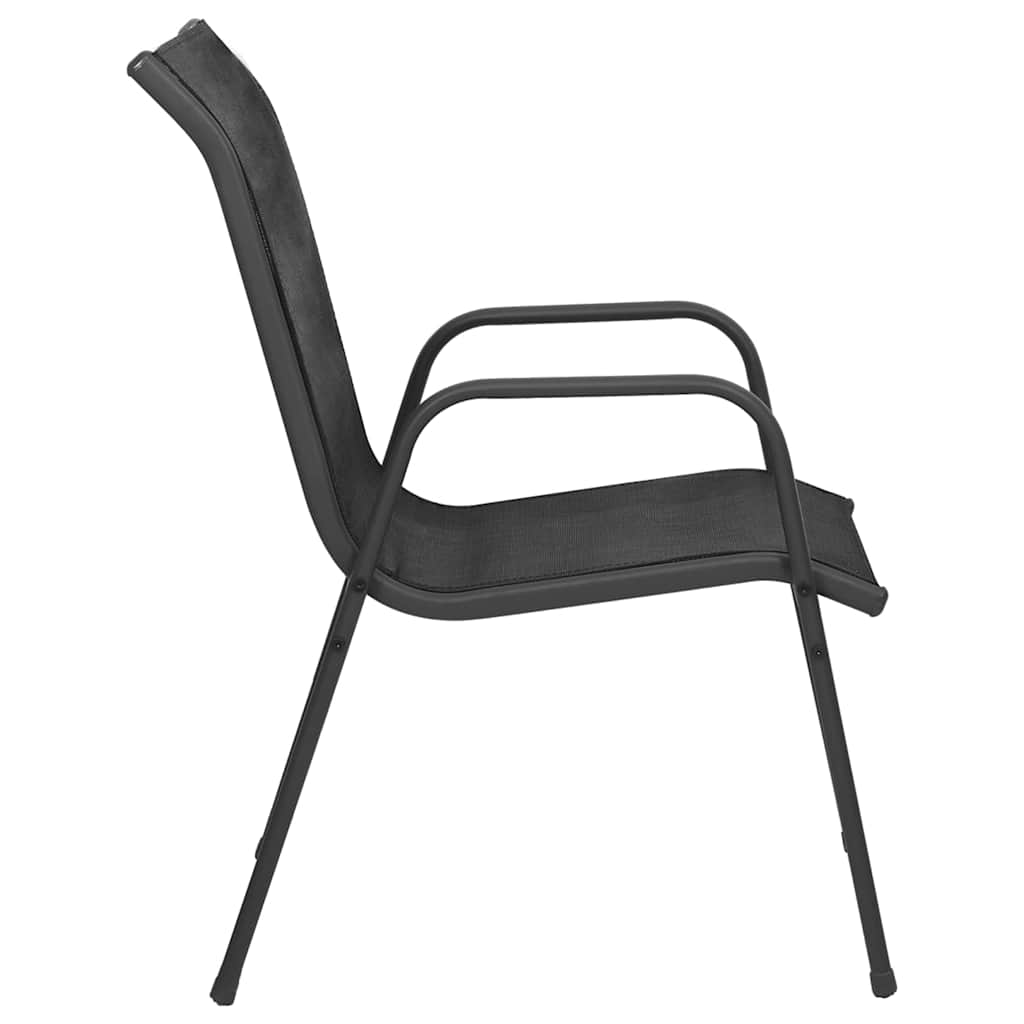 Gartenstühle 2 Stk. Stahl und Textilene Schwarz – Bild 5