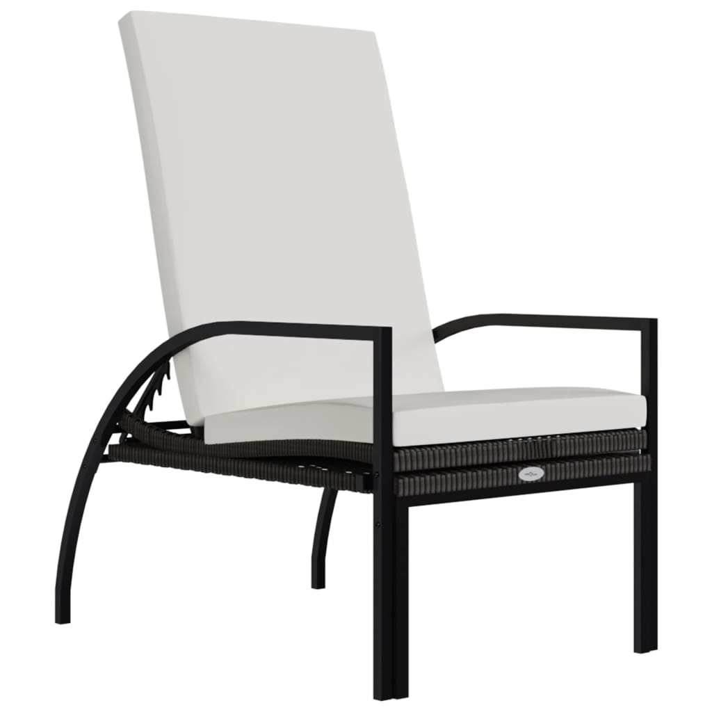 Sonnenliege mit Fußhocker PE-Rattan Braun – Bild 7