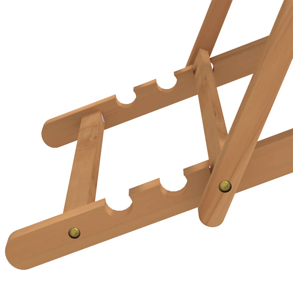 Strandstuhl Klappbar Massivholz Teak Creme – Bild 8