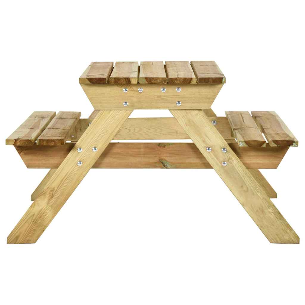 Picknicktisch mit Bänken 110x123x73 cm Kiefernholz Imprägniert – Bild 3