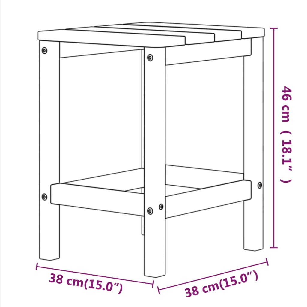 Adirondack-Gartentisch Weiß 38x38x46 cm HDPE – Bild 7