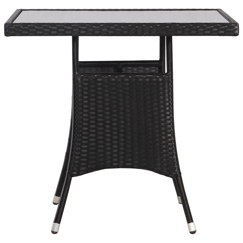 Gartentisch Schwarz 80 x 80 x 74 cm Poly Rattan – Bild 3
