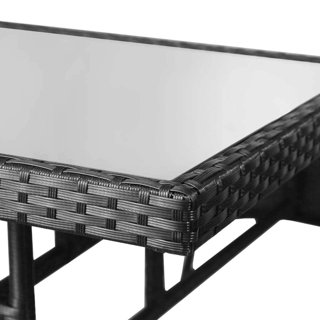 Gartentisch Schwarz 80 x 80 x 74 cm Poly Rattan – Bild 4
