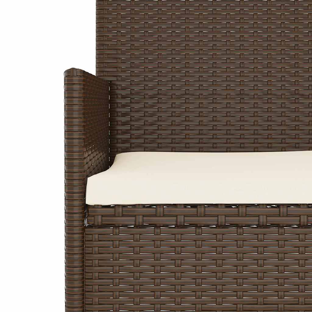 Gartenbank 2-Sitzer mit Kissen Braun Poly Rattan – Bild 7