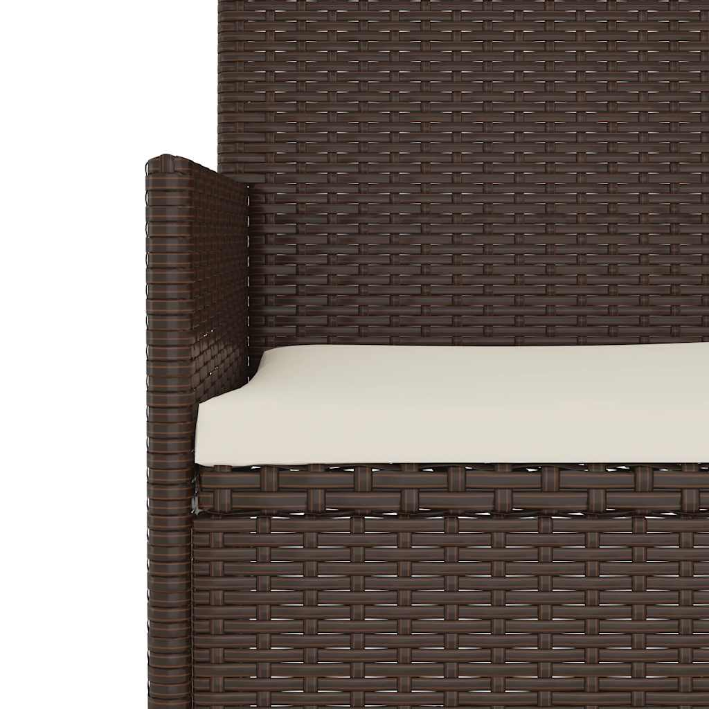 Gartenbank 3-Sitzer mit Kissen Braun Poly Rattan – Bild 7