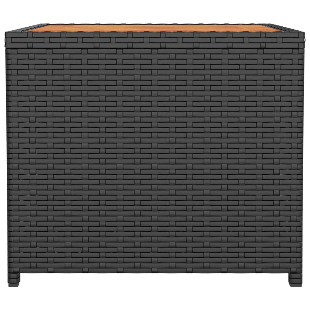 Beistelltisch mit Holzplatte Schwarz Poly Rattan & Akazienholz – Bild 4