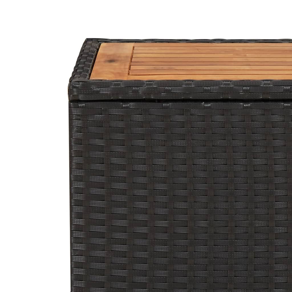 Beistelltisch mit Holzplatte Schwarz Poly Rattan & Akazienholz – Bild 5