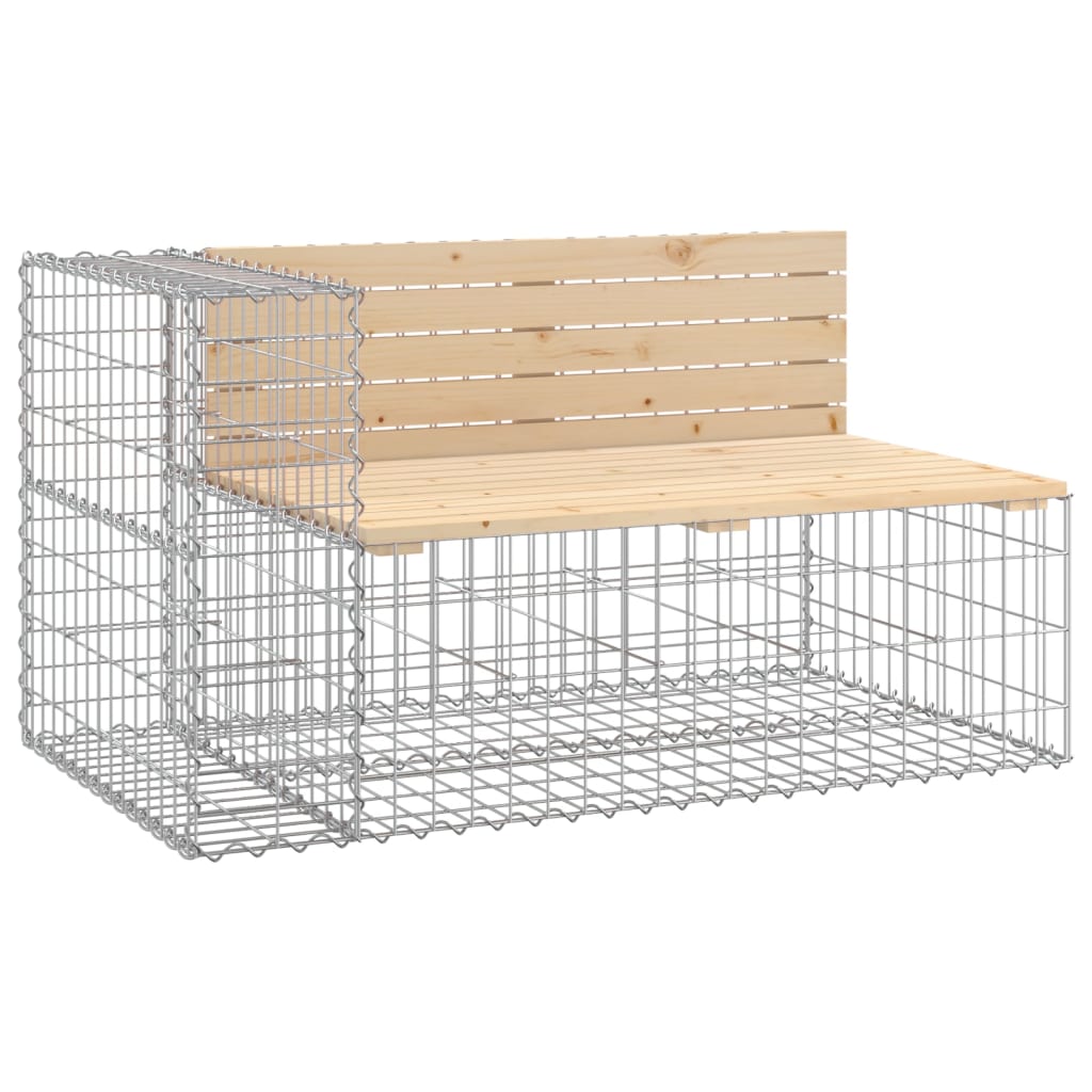Gartenbank aus Gabionen 244x71x65,5 cm Massivholz Kiefer – Bild 3