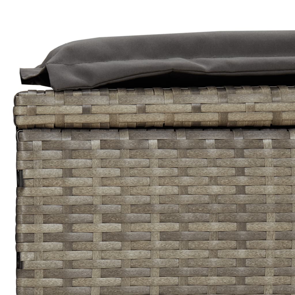Sonnenliege 1 Stk. mit Auflage Grau 201x55x62 cm Poly Rattan – Bild 9