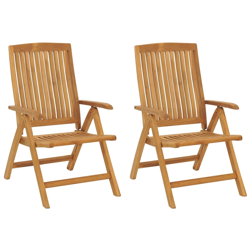 Gartenstühle mit Kissen 2 Stk. Massivholz Teak – Bild 3