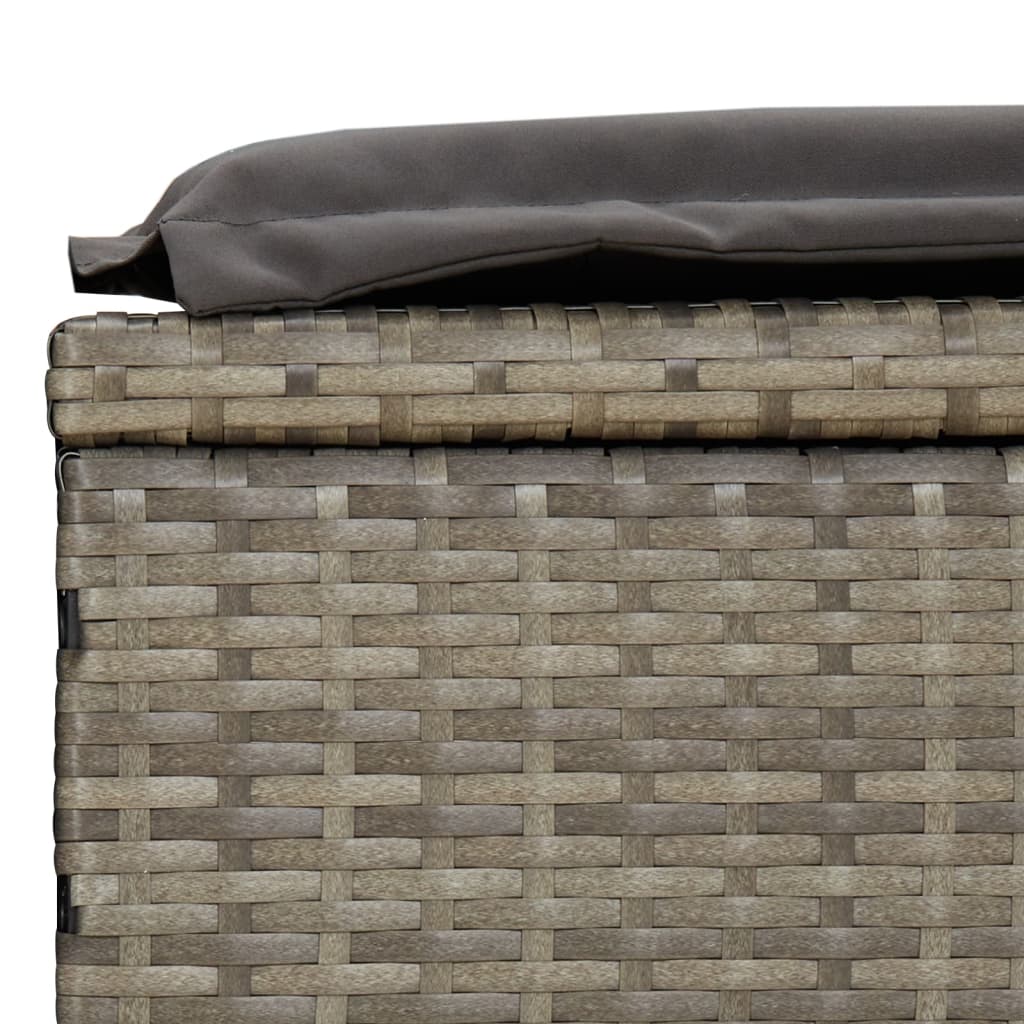 Sonnenliege mit Runddach Grau 211x57x140 cm Poly Rattan – Bild 10