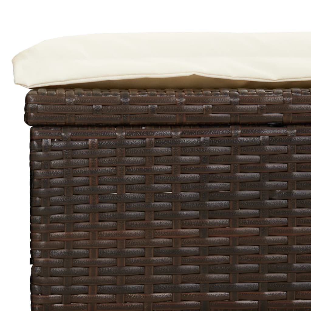 2-Personen-Sonnenliege mit Dach Braun 211x112x140 Poly Rattan – Bild 11