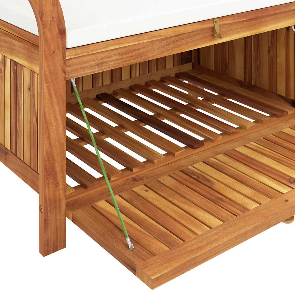 Garten-Truhenbank mit Kissen 91 cm Massivholz Akazie – Bild 12