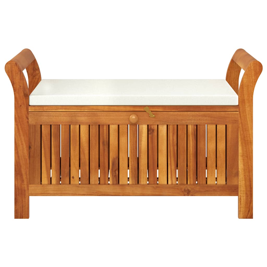 Garten-Truhenbank mit Kissen 91 cm Massivholz Akazie – Bild 5