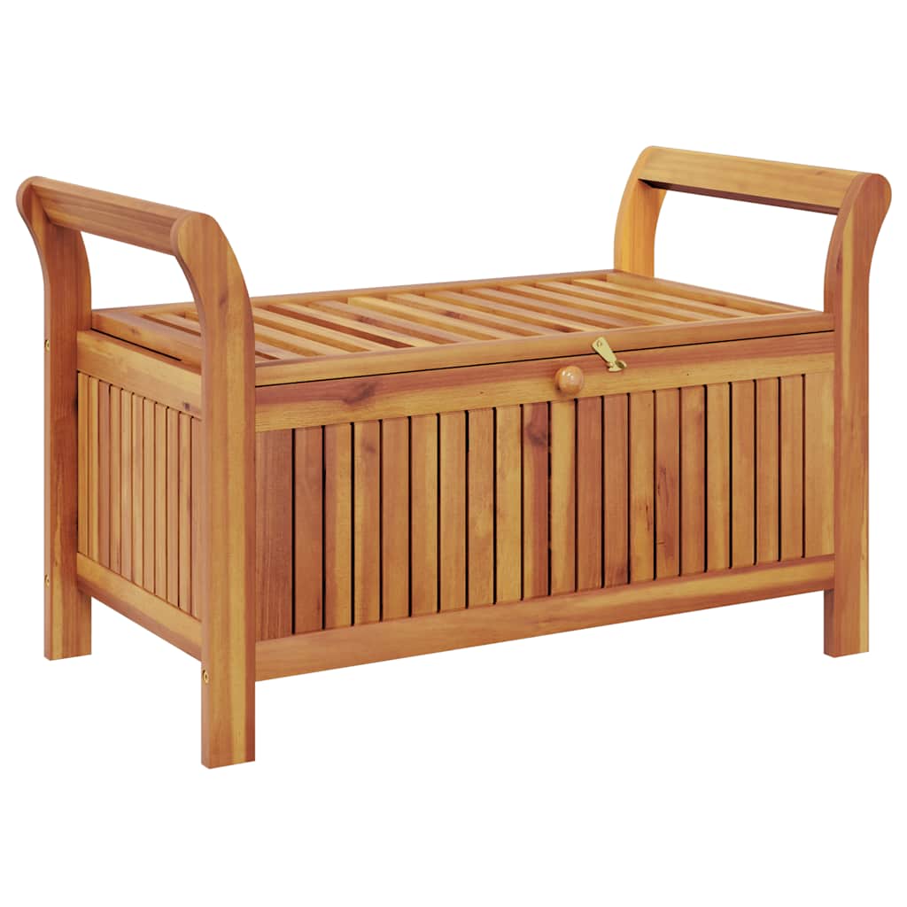 Garten-Truhenbank mit Kissen 91 cm Massivholz Akazie – Bild 6