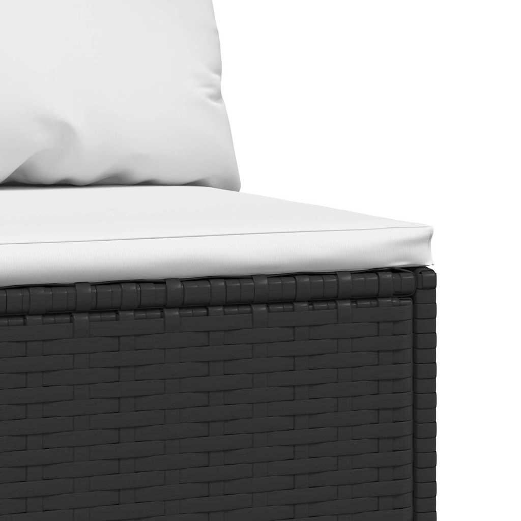 Garten-Mittelsofas mit Kissen 2 Stk. Schwarz Poly Rattan – Bild 6