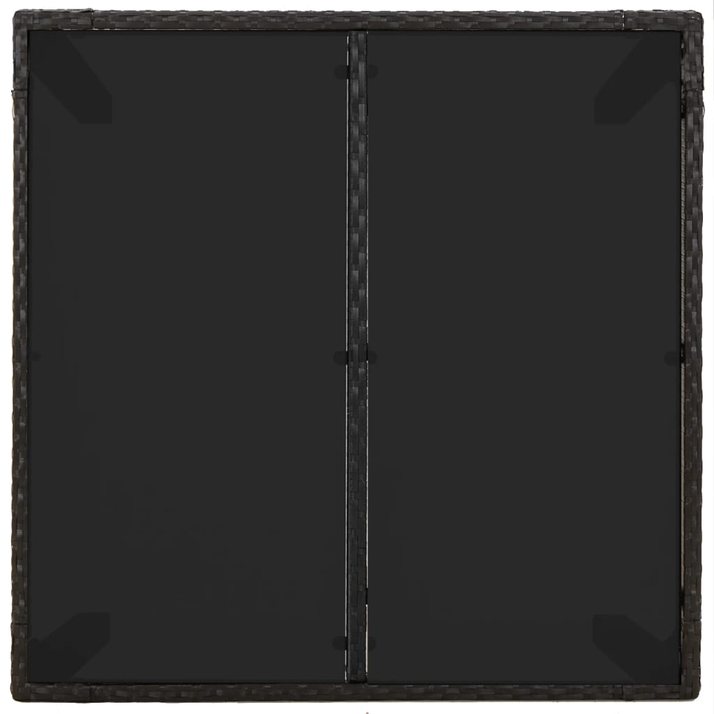 Gartentisch mit Glasplatte Schwarz 90x90x75 cm Poly Rattan – Bild 5