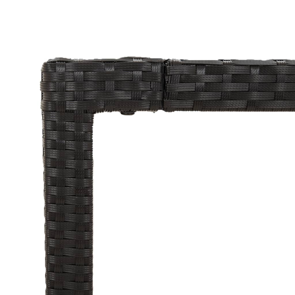 Gartentisch mit Glasplatte Schwarz 90x90x75 cm Poly Rattan – Bild 6