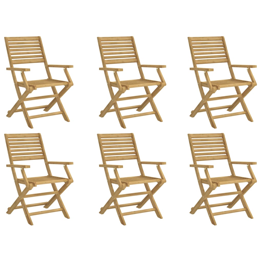 Gartenstühle 6 Stk. Klappbar 54,5x61,5x86,5cm Massivholz Akazie – Bild 2