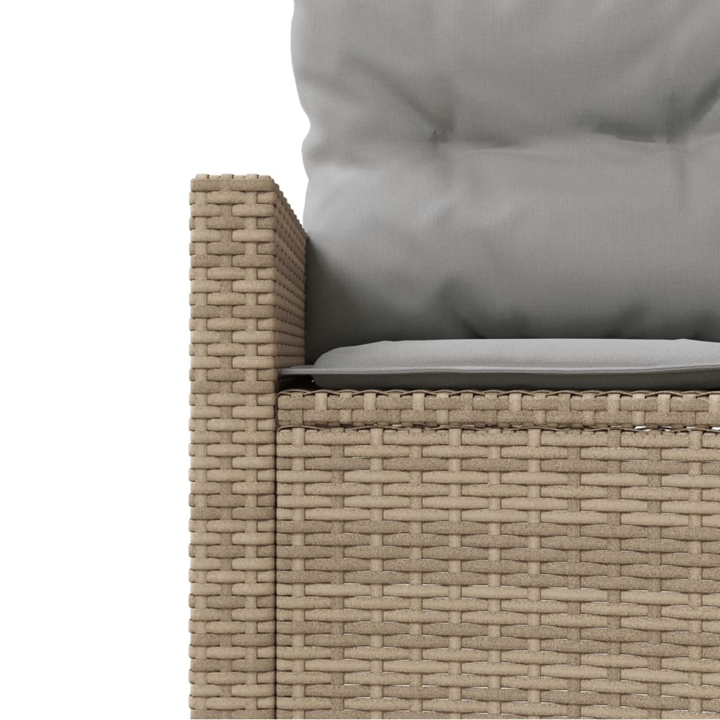 2-tlg. Garten-Sofagarnitur Halbrund Beige Poly-Rattan – Bild 6