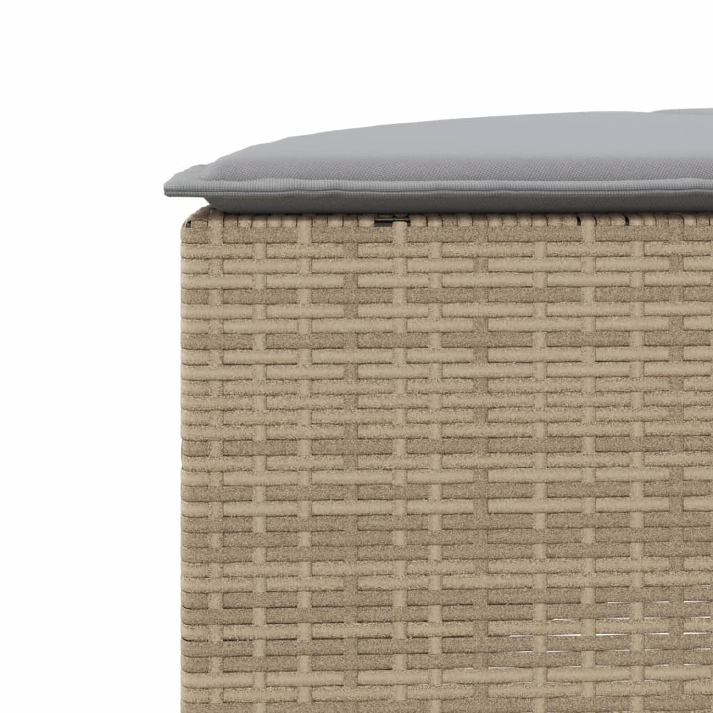 2-tlg. Garten-Sofagarnitur Halbrund Beige Poly-Rattan – Bild 7