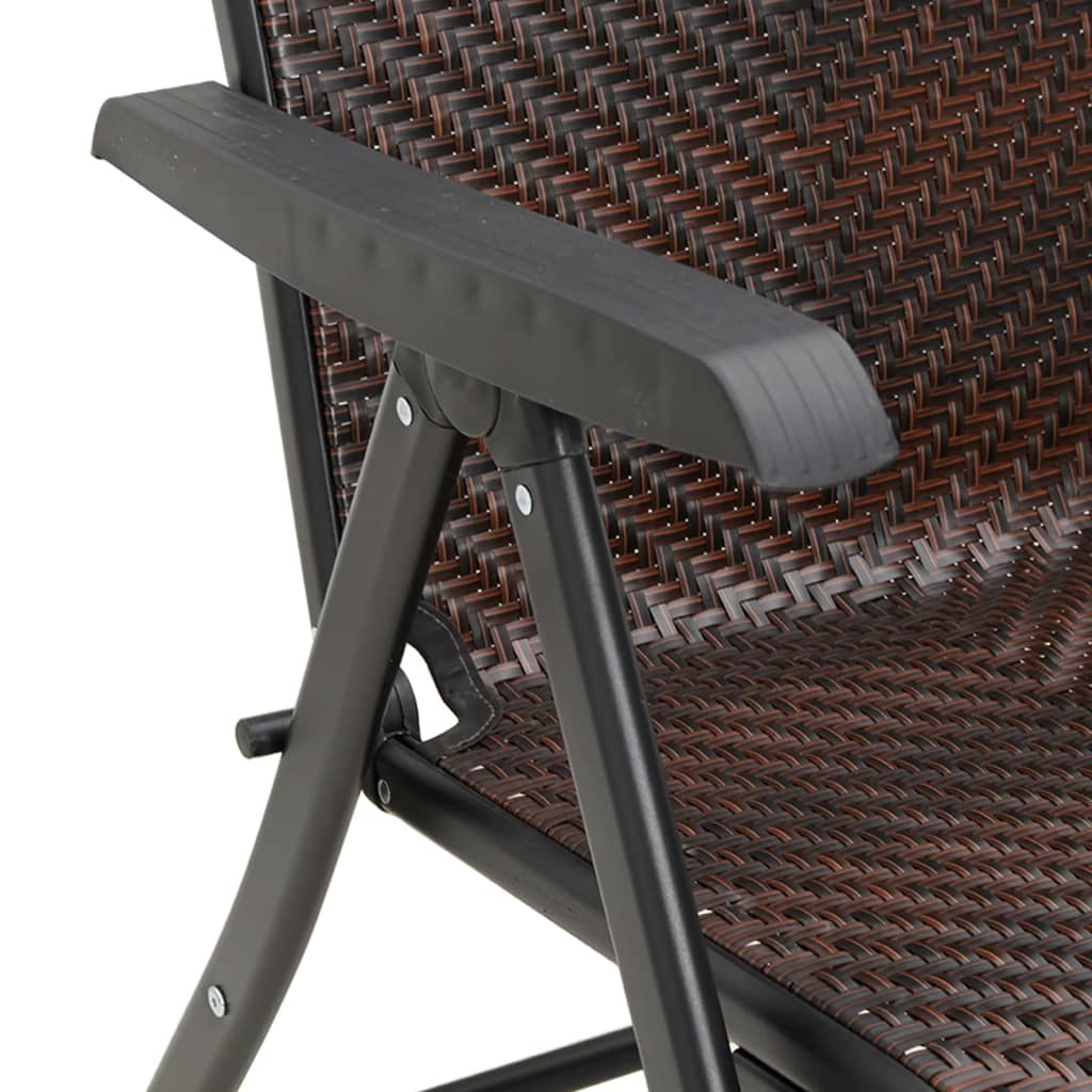 Gartenstühle 4 Stk. Klappbar Braun Poly Rattan – Bild 10