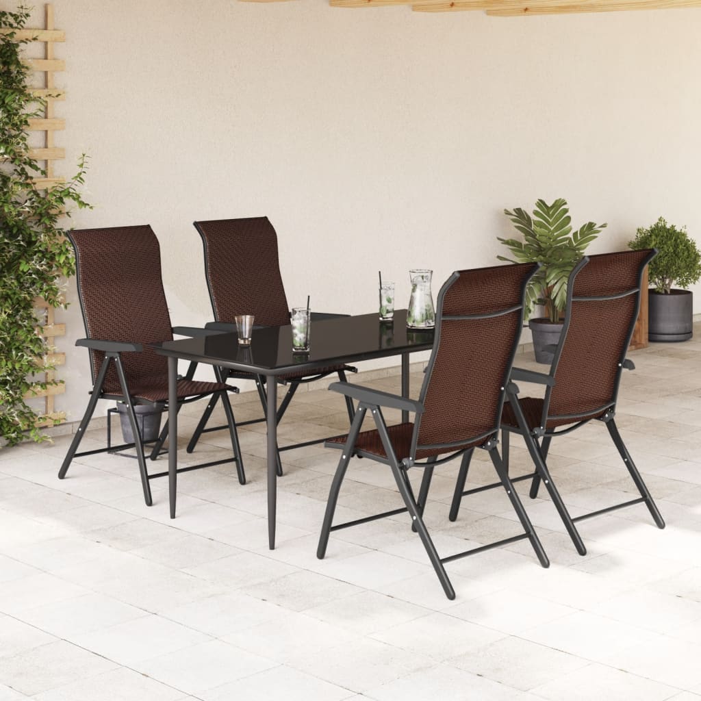 Gartenstühle 4 Stk. Klappbar Braun Poly Rattan – Bild 3