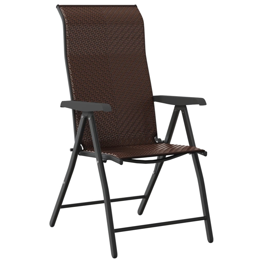 Gartenstühle 4 Stk. Klappbar Braun Poly Rattan – Bild 4