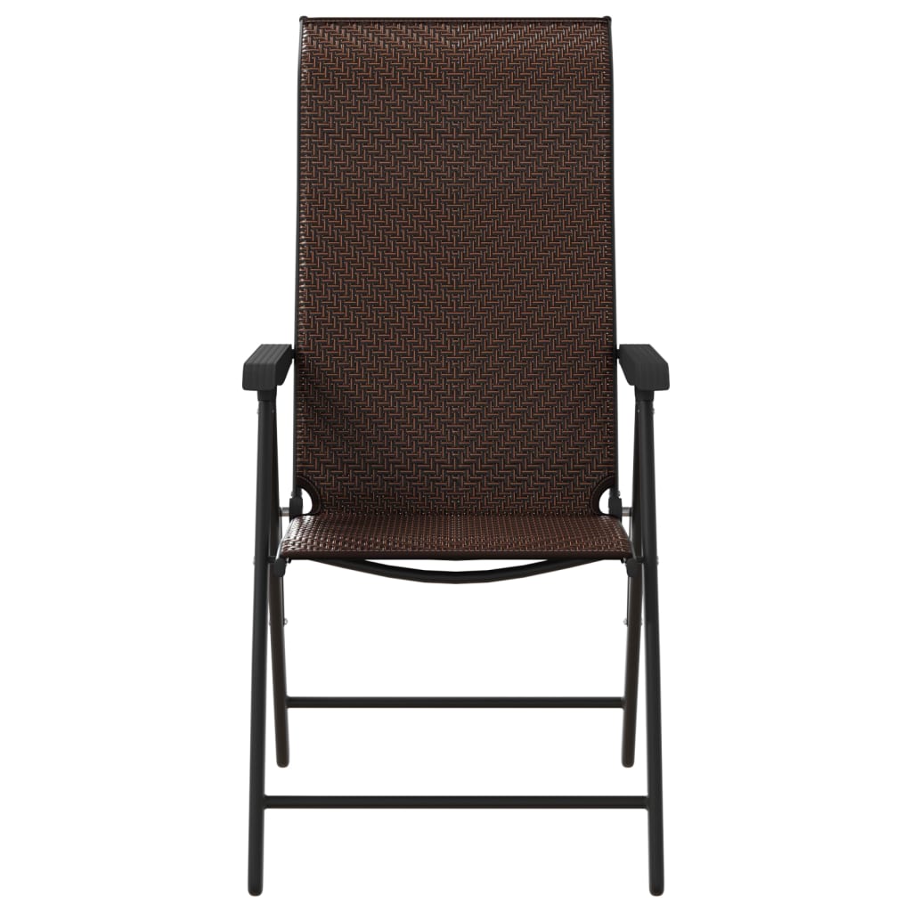 Gartenstühle 4 Stk. Klappbar Braun Poly Rattan – Bild 5